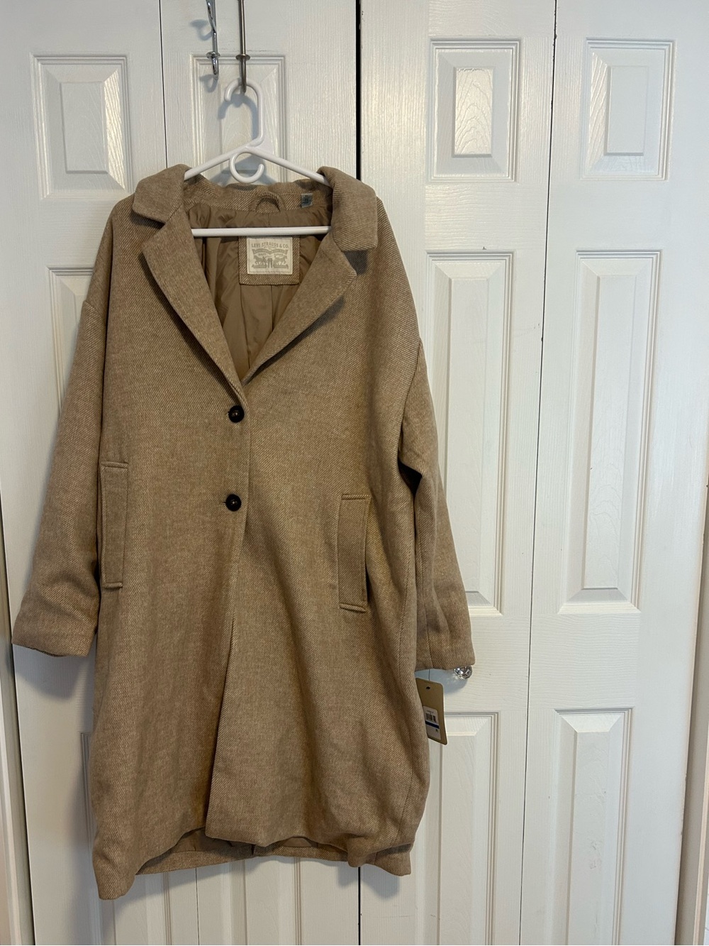 New with tags Levi's Camel Tan Single-Breasted Wool Coat